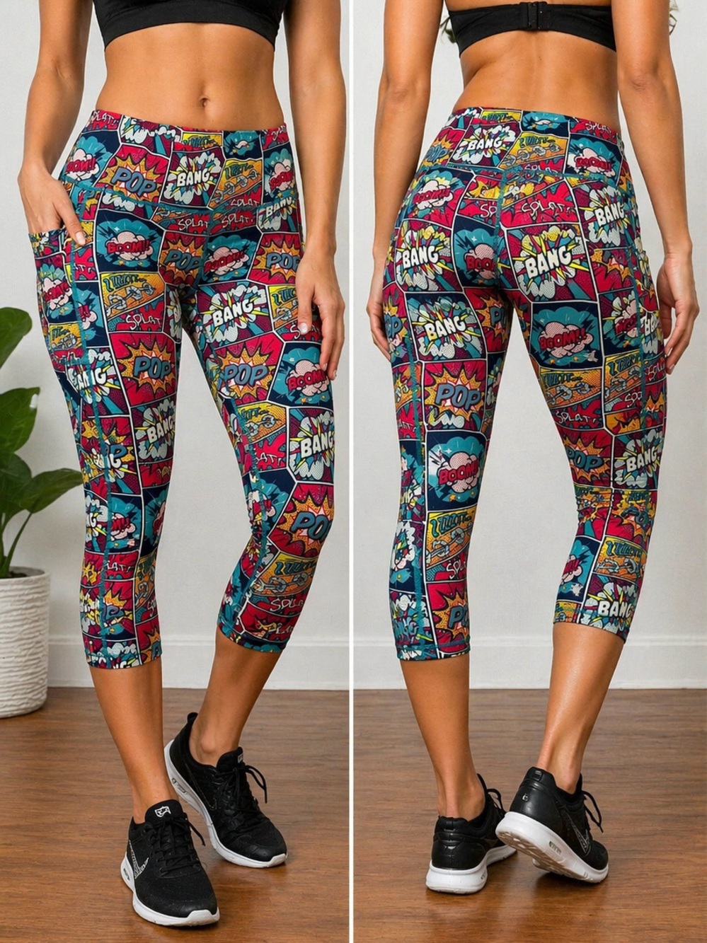 CVG Constantly Varied Gear Comic Book Pop Art Capri Leggings XL